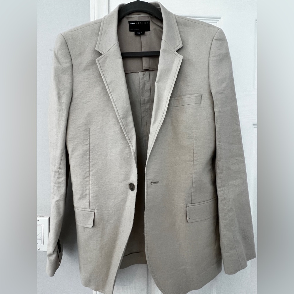 ASOS light beige / khaki slim fit blazer size 38 /  slim fitted